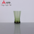 リブ付きガラス製品クリスタルグリーンワインカップガラスゴブレット
