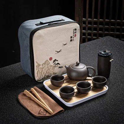 Ruyi Ceramic Express Cup Travel Teaware Set