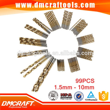 NEW 99PC METRIC TITANIUM DRILL BIT SET IN METAL CASE