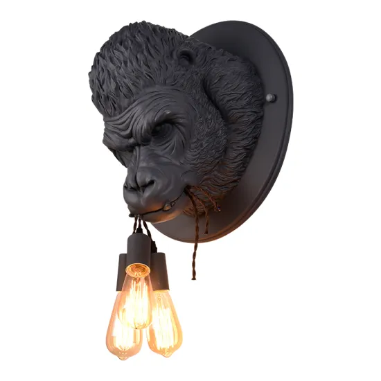 Decorative Gorilla Statue LED Wall Lamp for Restaurants and Hotels