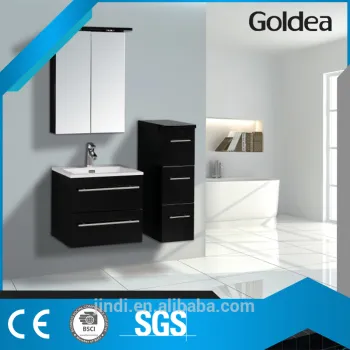 black pvc new style wall hung corner bathroom sink cabinet