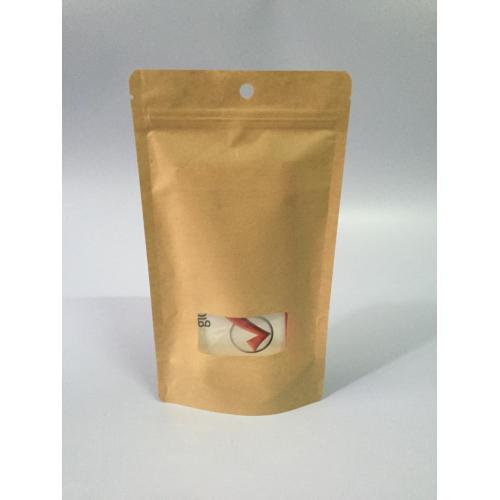 Kraft Paper Stand Up Bag Doypack With Windows