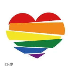 Rainbow Waterproof Temporary Tattoos: Heart Love & Stripes Body Paints