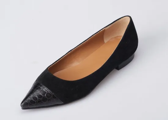 Patent Ballerina Flat Shoes , Costom Spring Cow Suede Upper For Shopping