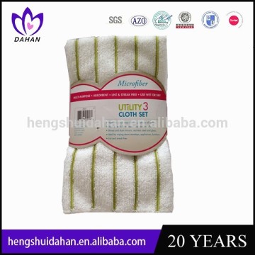 cheap polyester fabric classic strip microfiber dish cloth household cleaning kitchen towel China supplier wholesaler