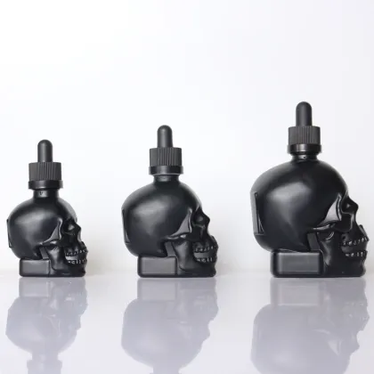 Skull Glass Dropper Bottles Empty Refillable Bottles