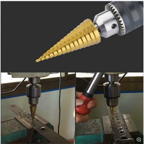 Ti-coated Step Drill Bit For Wood Metal Drilling