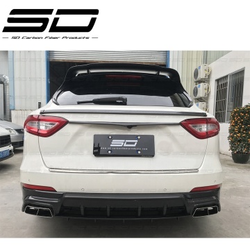 MSY Style Carbon Fiber Rear Diffuser with Stainless Steel Exhaust Tip for Maserati Levante