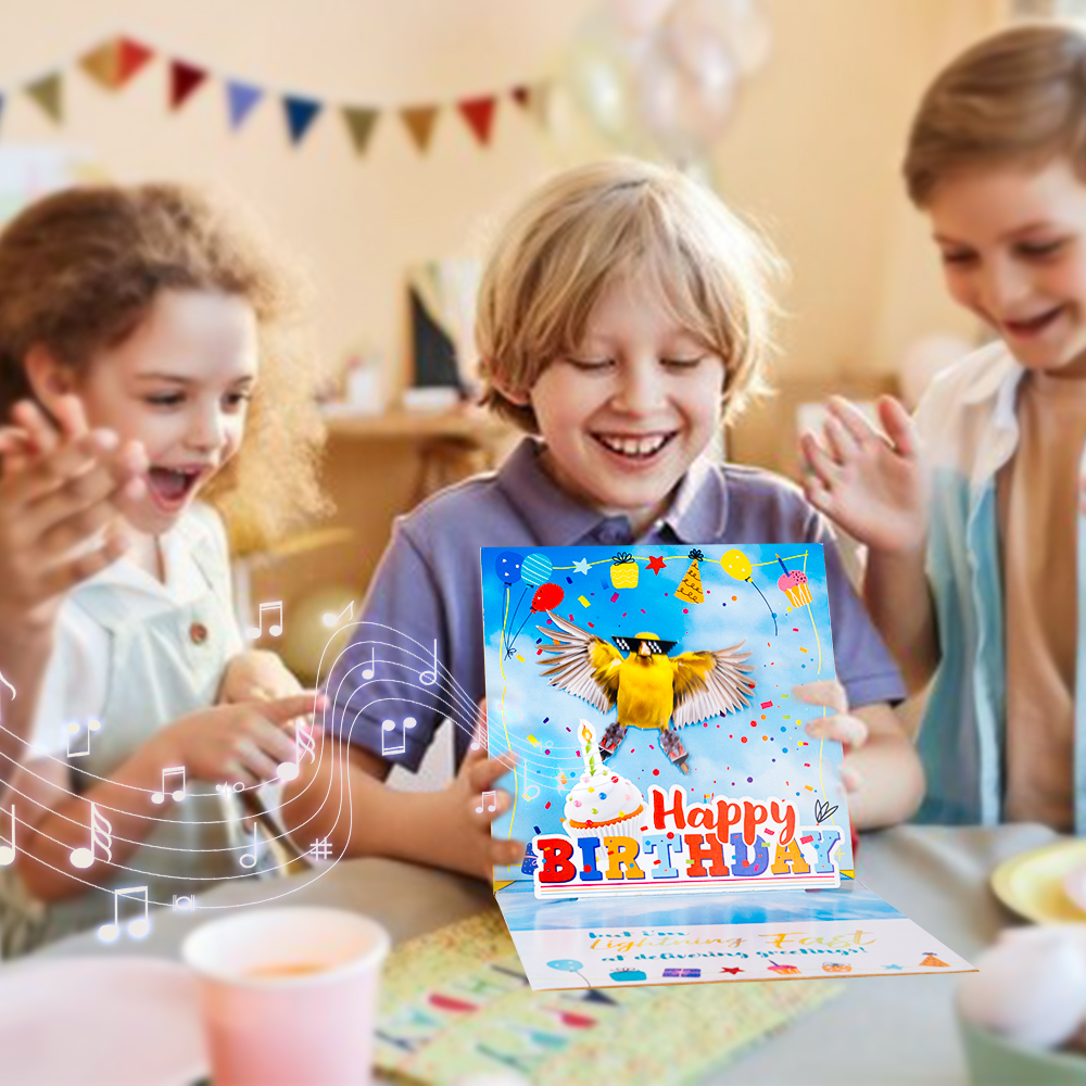 bird birthday greeting card