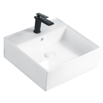 Oben Counter Quadrat Ceramic Art Basin