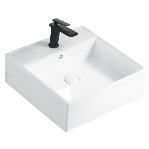 Square Table Top Wash Basin Above Counter Square Ceramic Art Basin Supplier
