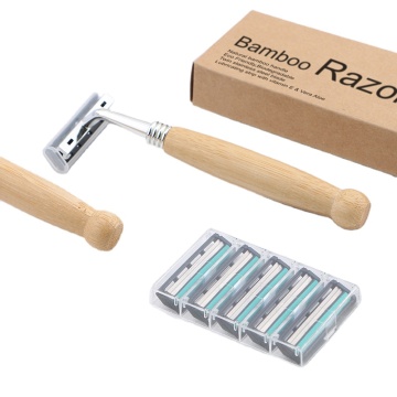 Eco-Friendly Biodegradable 2-Blade Disposable Razor with Natural Bamboo Handle