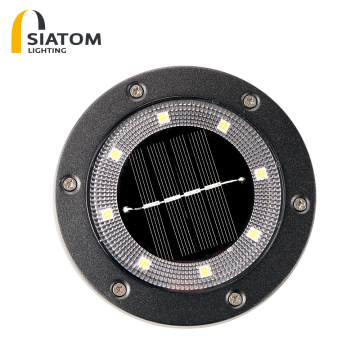 Outdoor IP65 8 LED Solar In-Ground Pathway Garden Lights