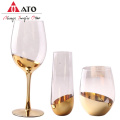 Ato Red Wine Glass مع زجاج الطلاء الذهبي