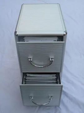 Aluminum CD/DVD storage case,hard abs cd box with drawers