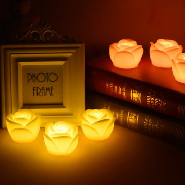 rose electronic LED candle lamp for home decoration