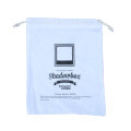 white cotton pouch with logo cotton rope