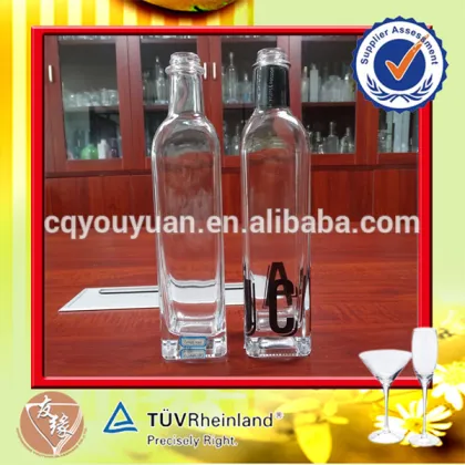 Screw Top Square Extreme Glass Bottle 500ML Olives Oil Glass Bottles