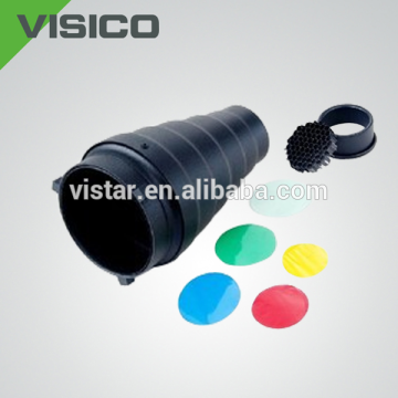 Photo Studio Accessories Mini Snoot Conical Snoot with Honeycomb for Studio Light Black outside Silver inside