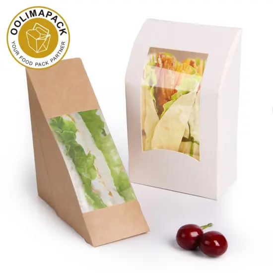 Kraft Paper Sandwich Box with Window and Triangle Design: Ideal Packaging Solution