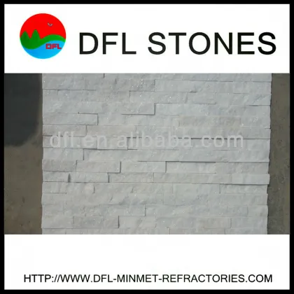 Glacier white quartz tiles wall cladding natural cultural stone
