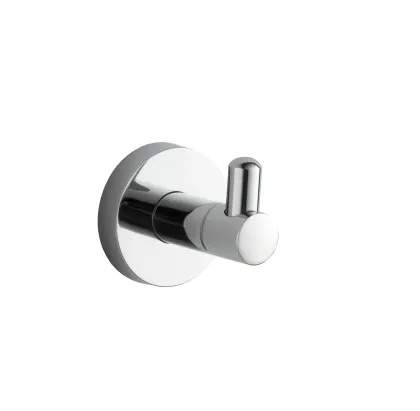 Brass Chrome Double Towel Robe Holder Hook Wall Mounted Round Robe Hook
