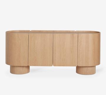 Minimaliste moderne en bois massif nordique buffet incurvé
