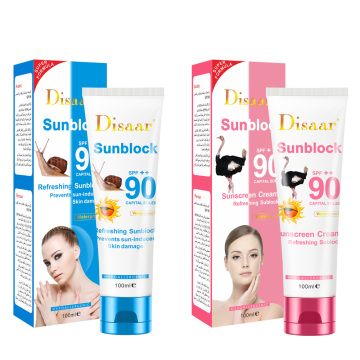Disaar Wholesale Natural SPF 90 ++ Crème d'écran solaire imperméable - Fabricant OEM