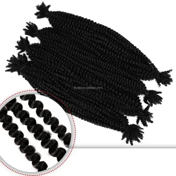 Pre-fluffyed pre-separated Afro Kinky Synthetic Springy Marley Crochet Twist Braiding Hair Afro Spring Twist Hair