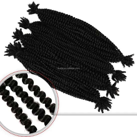Pre-fluffyed pre-separated Afro Kinky Synthetic Springy Marley Crochet Twist Braiding Hair Afro Spring Twist Hair