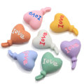 Colorful Flatback Resin Heart Charms Balloon Shape Jewelry Beads Fit Hair Clips Embellishments Phone Decorations