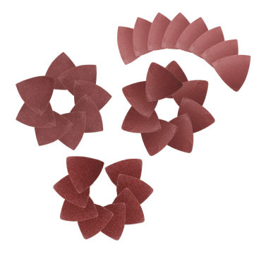 32Pcs 60/80/120/240 Red Grit Sanding Sheet Discs Triangle Grinder Sandpaper Pad 80mm Oscillating Abrasive Polishing Tool