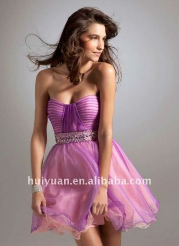 2011 Hot Sale Organza Beaded Prom Dress