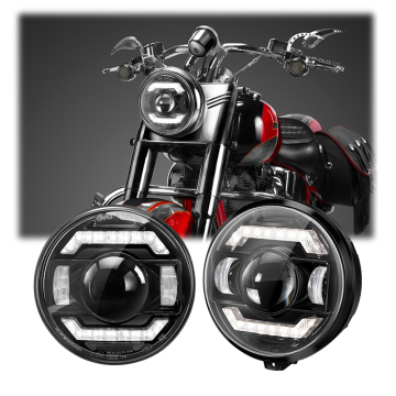 7 Inch Round LED Motorcycle Headlight for Harley, Street, and Jeep
