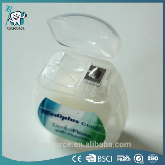 Waxed mint or fruit floss bulk dental floss individual using