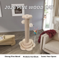 Large Eco-Friendly Safe Cat Tree House Pine Wood Cat Tower Scratcher Indoor Pet Furniture Multi Story Climbing Condo Carton