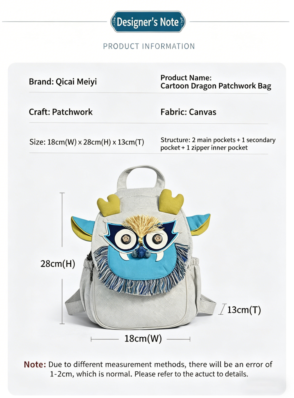 Ethnic Owl Canvas Backpack