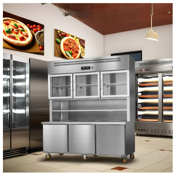 Commercial Triple Door Refrigerator-Freezer with Dual Temperature Display for Supermarkets