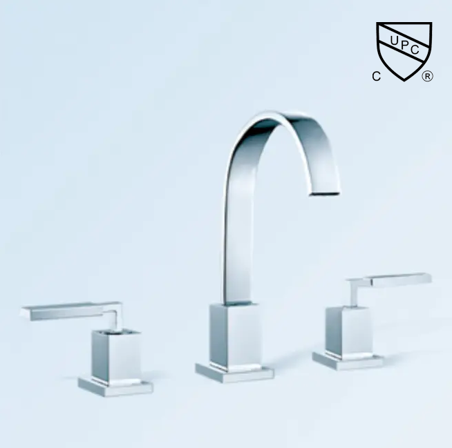 Flat Spout Drei Loch Becken Wasserhahn ○