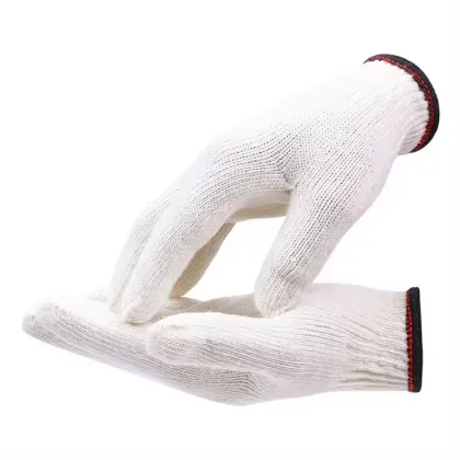 White Cotton Knitted Gloves - Cut-Proof Safety Work Gloves for Labor and Garden Protection