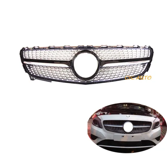 W176 Grille Silver Black Diamond Mesh Bumper Grill for Mercedes Benz A Class
