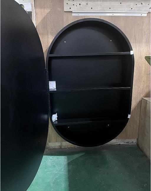 Black frame mirror cabinet