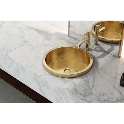 SUS304 Round Handmade Topmount Bathroom Sink