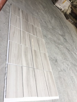 wooden white marble tile