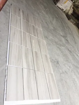 wooden white marble tile