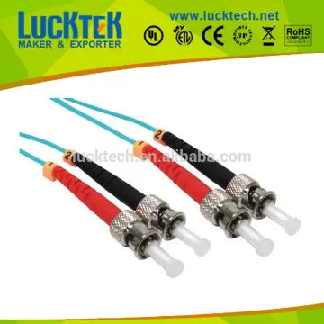 ST to ST fiber jumper Multimode, Duplex, 50/125, 10 Gig OM3