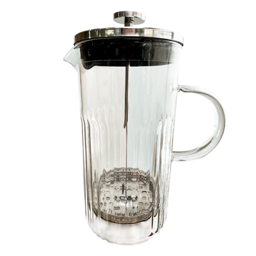 Verre borosilicate avec des lignes à rayures French Press Makeker