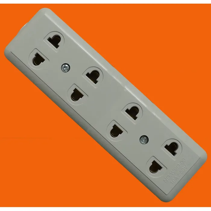 Soket Dinding 4 Tiang 2 Pin Datar AE6004