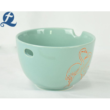 Custom decal container ceramic bowl with chopsticks