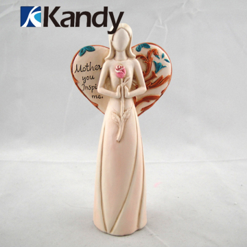 Kandy Unik Wholesale customized simple resin woman body sculpture with love-shaped wing